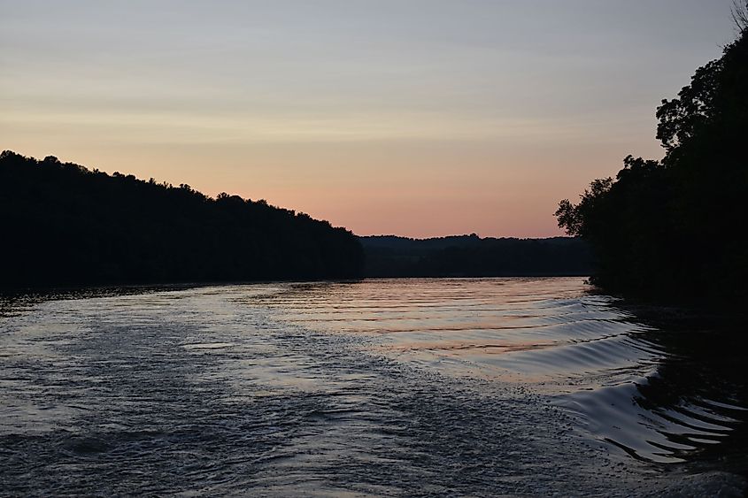 A sunset over Tappan Lake in Scio, Ohio