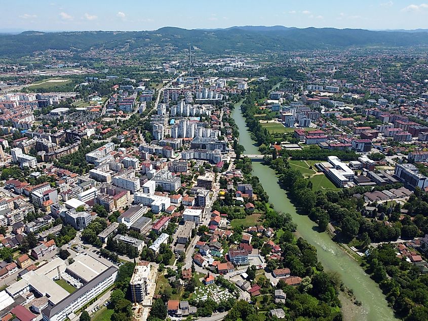Banja Luka River flowing through the town of Banja Luka River.