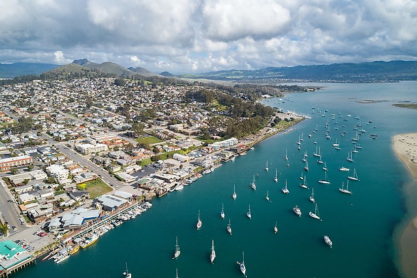 Pier and port in Morro Bay City, California.