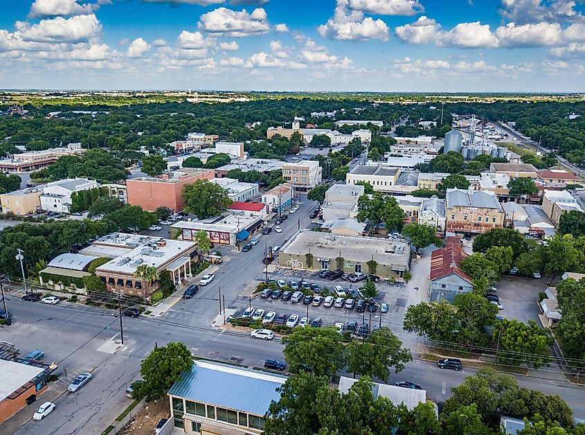 Aerial view of New Braunfels, Texas