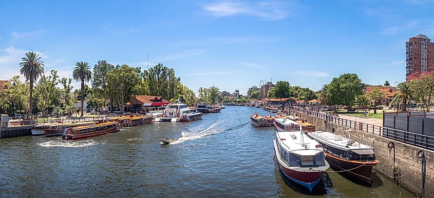 Beautiful view of Tigre River in Tigre, Argentina.