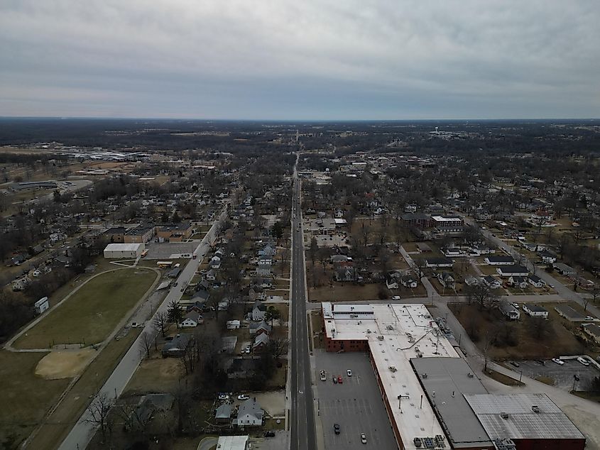 Aerial view of Fulton, Missouri.