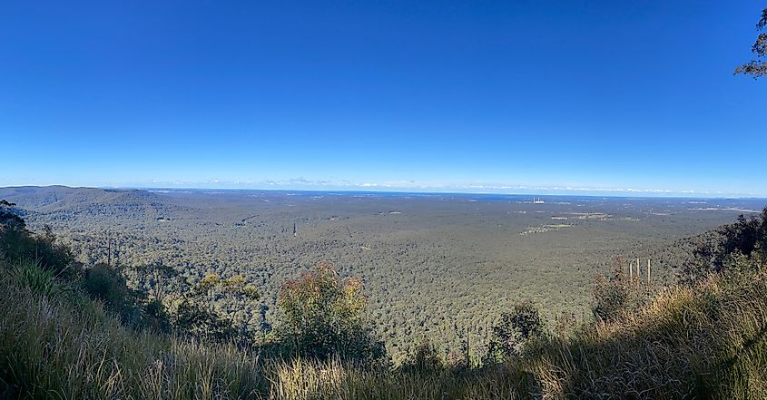 View of the Central Coast from the Watagans National Park in New South Wales