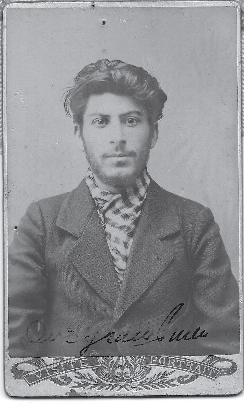 Police photograph of Stalin, taken in 1902 when he was 23 years old.