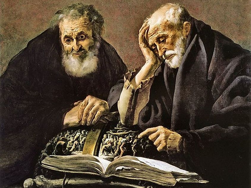 Democritus and Heraclitus by Hendrick Terbrugghen