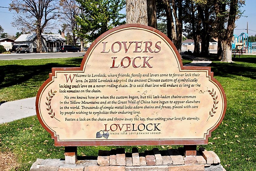 Lovers Lock Plaza in Lovelock, Nevada