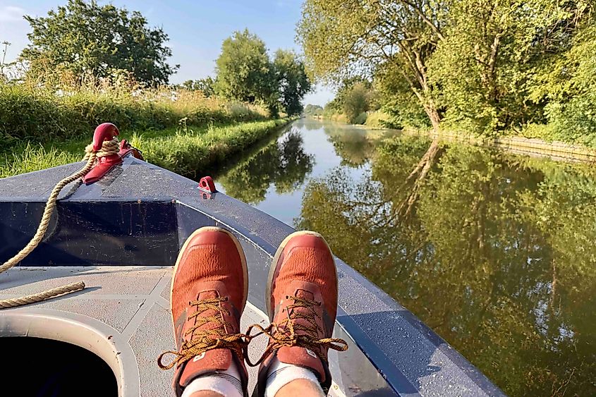 Relaxing aboard the narrowboat Rebecca. Image credit: Bryan Dearsley