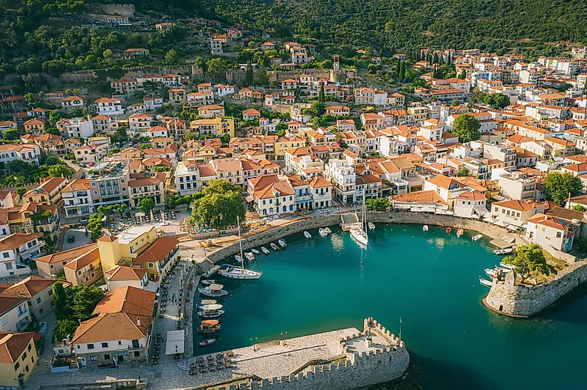 Nafpaktos on the north coast of the Gulf of Corinth, Greece