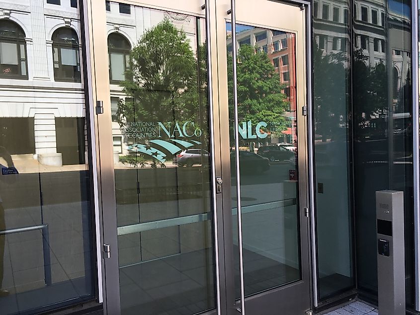 National Association of Counties and National League of Cities doorway in Washington, D.C.