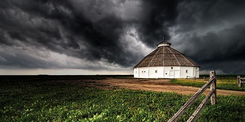 The Mullinville Round Barn just outside Greensburg, Kansas.
