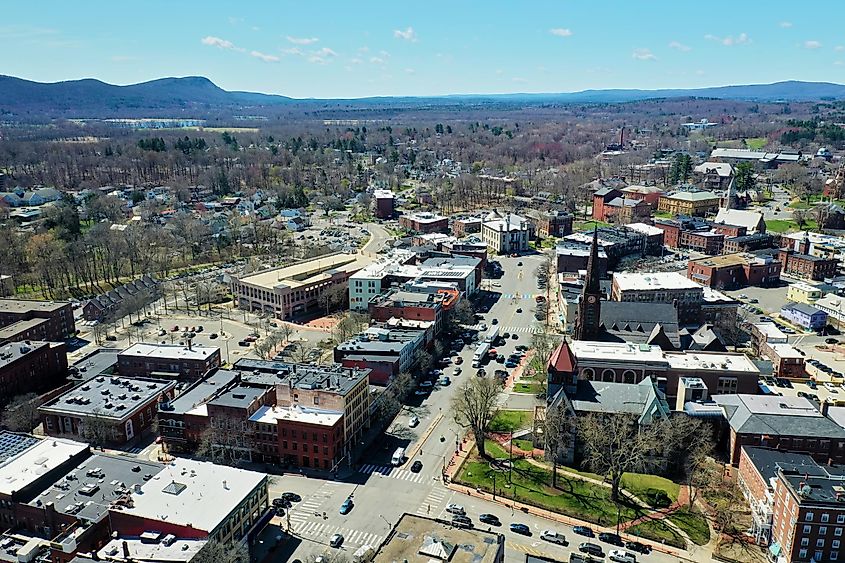 Aerial of Northampton, Massachusetts