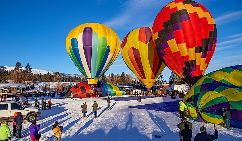 Hot air balloon festival in Winthrop, Eastern Washington