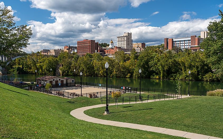 The skyline of Fairmont, West Virginia