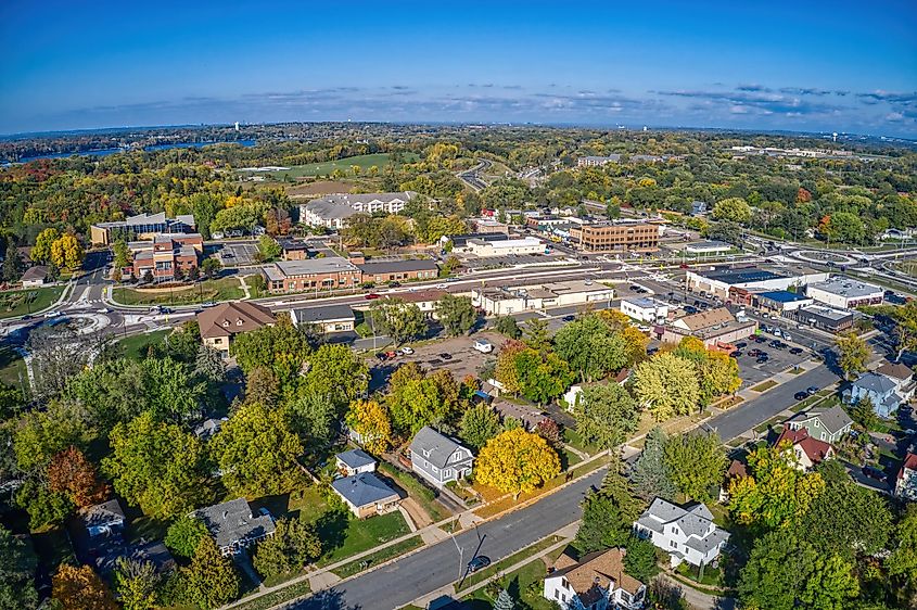 Aerial view of Prior Lake, Minnesota.