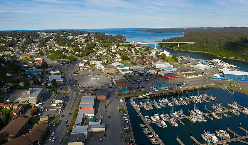 Aerial view of Kodiak Island, Alaska.