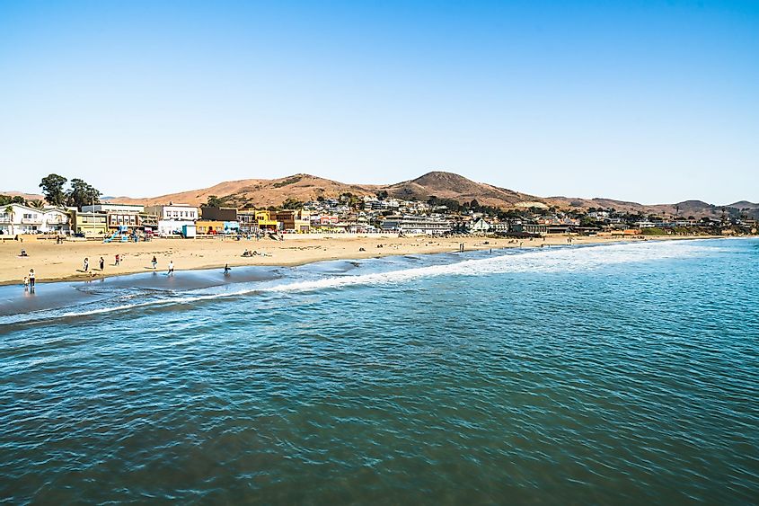 Cayucos beach located on the colorful Estero Bay on the Central California coast