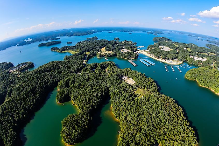 Lake Lanier in northern Georgia, a large reservoir near Atlanta.