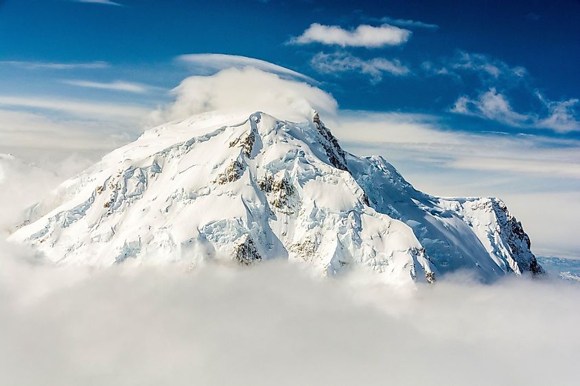 Mount Foraker above a sea of clouds