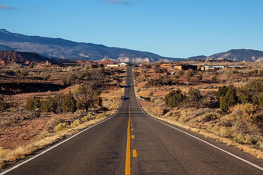 Highway through Torrey, Utah.