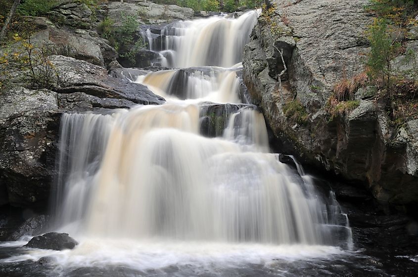 Editorial Photo Credit: Paula Stephens via Shutterstock. Chapman Falls in Devil's Hopyard State Park in East Haddam, Connecticut