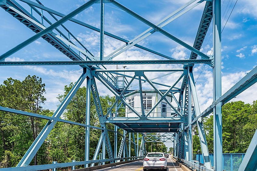 The local swing bridge in Socastee, California