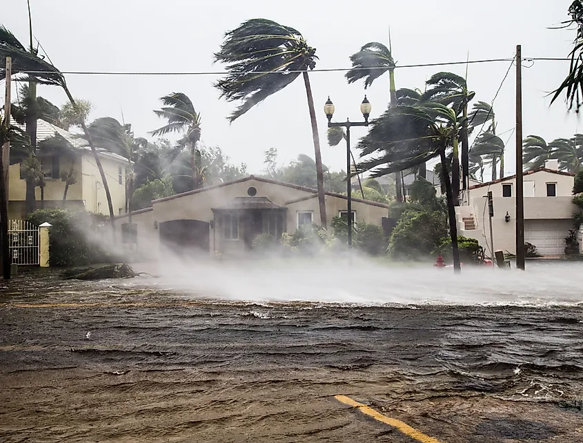 A flooded street in Fort Lauderdale, Florida, after Hurricane Irma.