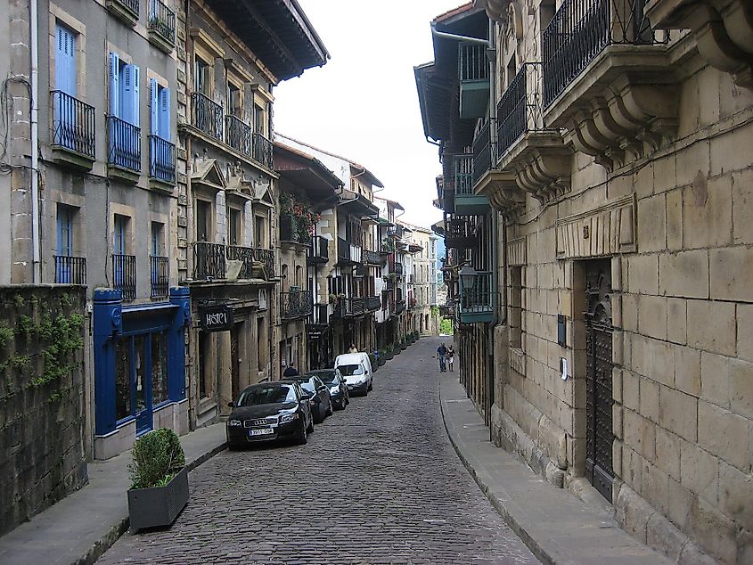 Calle Mayor in Hondarribia, Spain.