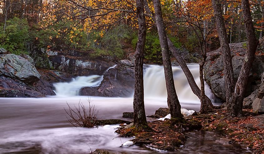 Falls after the rains in Rochester, New Hampshire.