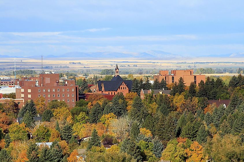 Aerial view of Bozeman, Montana