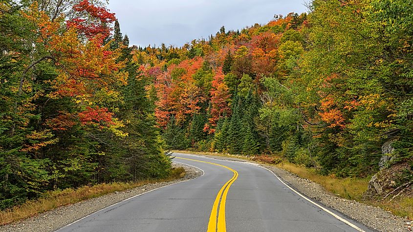 Rangeley Lakes National Scenic Byway in fall