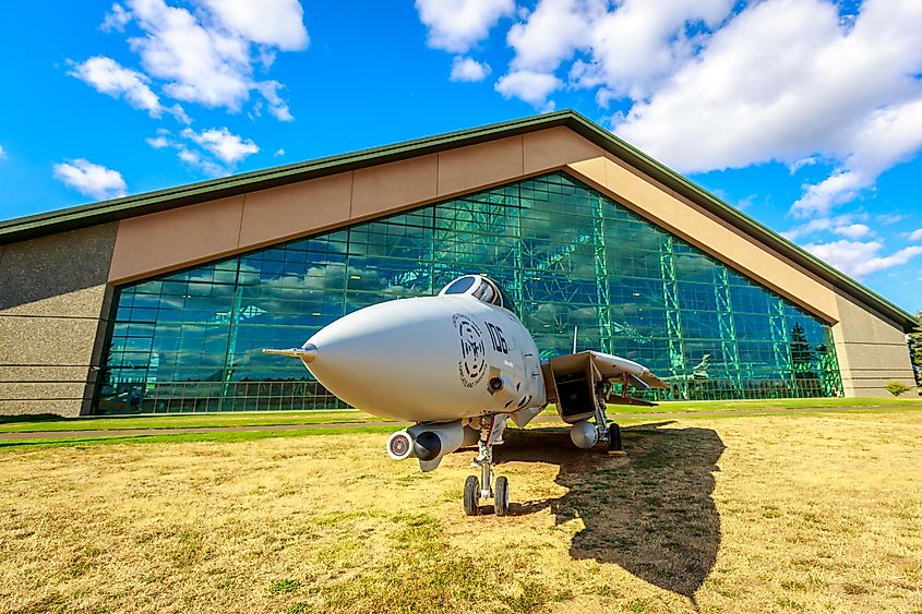 Military fighter aircraft Grumman F-14 Tomcat on exhibition at Evergreen Aviation & Space Museum. Editorial credit: Png Studio Photography / Shutterstock.com