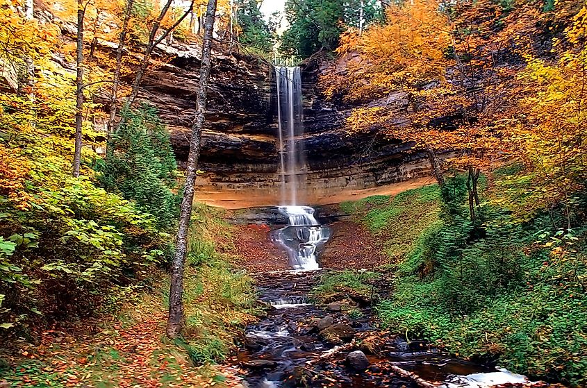 Munising Falls - Michigan's Upper Peninsula. Editorial credit: Dennis MacDonald / Shutterstock.com