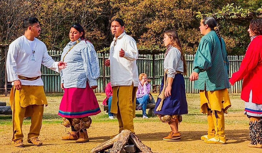People performance traditional dance in Chickasaw Cultural Center