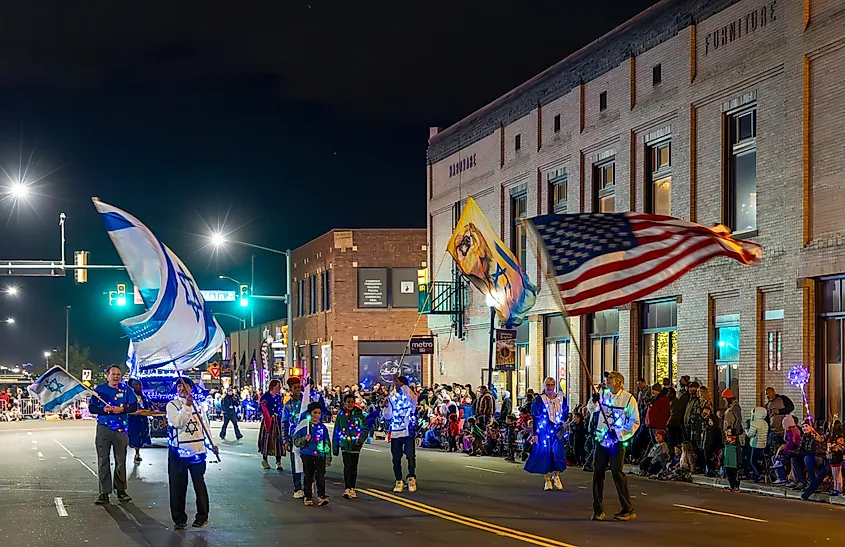 Festival of Lights, Christmas Parade in Brighton, Colorado.