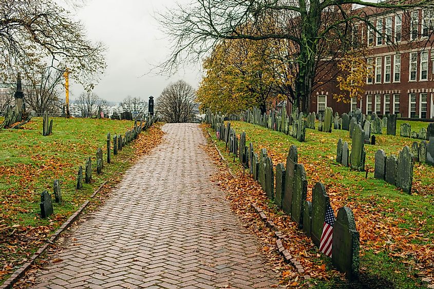 The Boston Common Central Burying Ground in Boston, Massachusetts