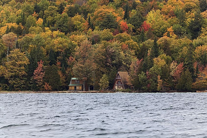 Small cottages on Grand Island on Lake Superier, off Hiawatha National Forest