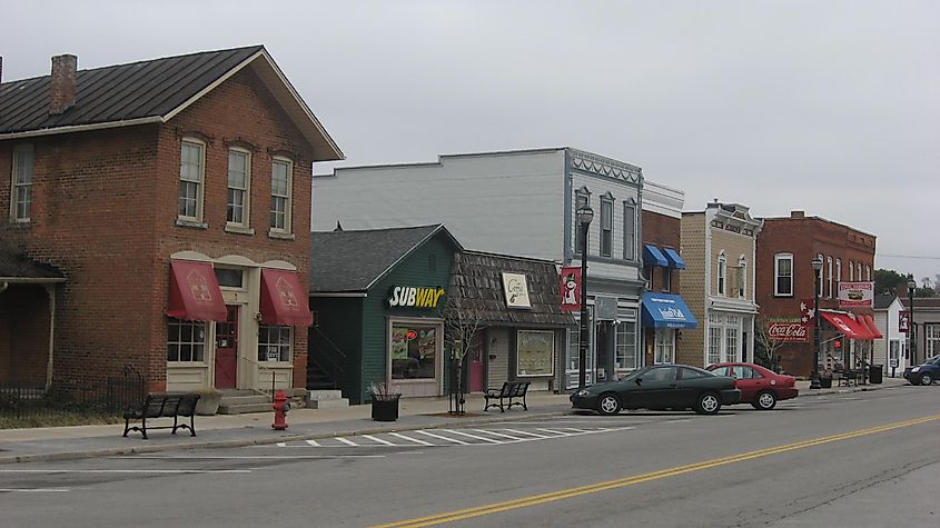 Third Street Downtown in Waterville, Ohio