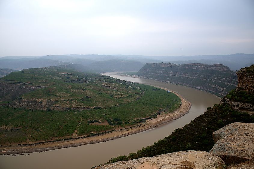 The Yellow River meanders in northern Shaanxi, Shaanxi, China