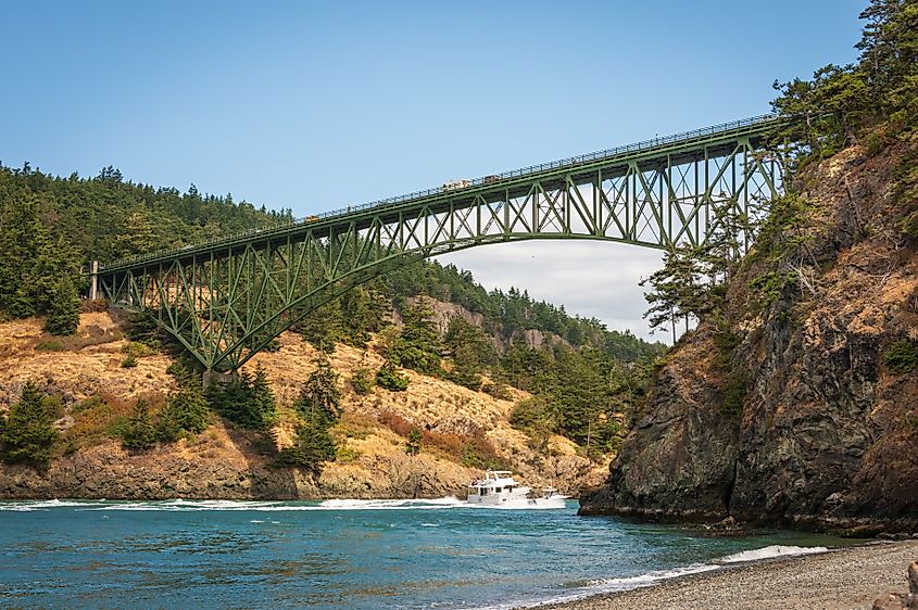 The Deception Pass State Park, Washington's most-visited state park. 