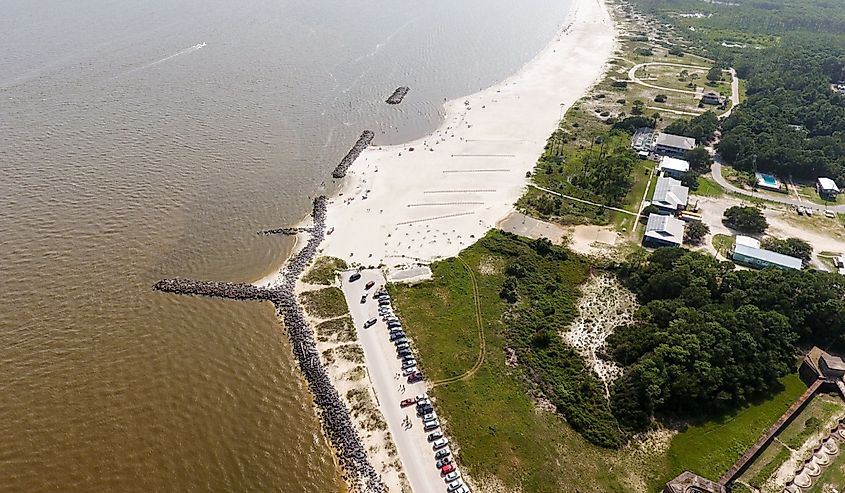 Aerial view of Dauphin Island, Alabama