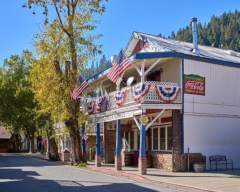 Main Street in the Downieville Historic Riverfront District