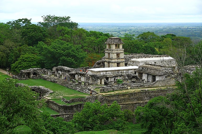 The Palace Complex in Palenque Mayan ruins
