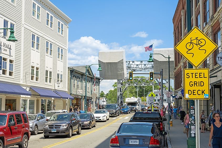 Main Street in Mystic, Connecticut.