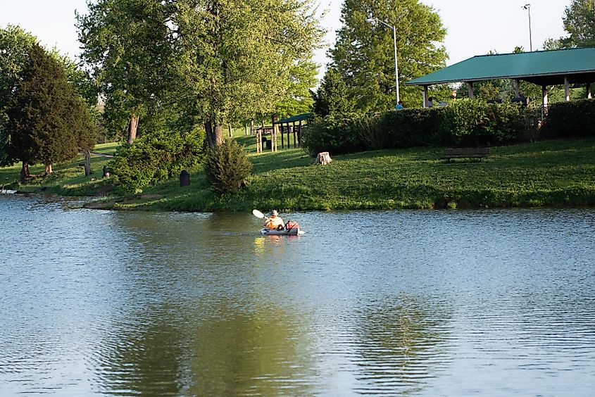 Kayaking on Lake Reba in Richmond, Kentucky