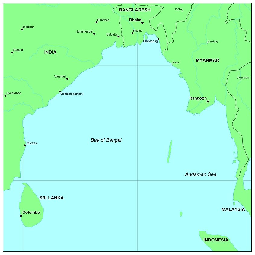 Map showing the location of the Andaman Sea.