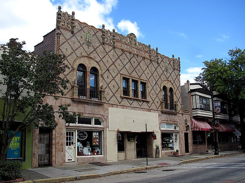 Historic building on Haddon Avenue in Collingswood, New Jersey.