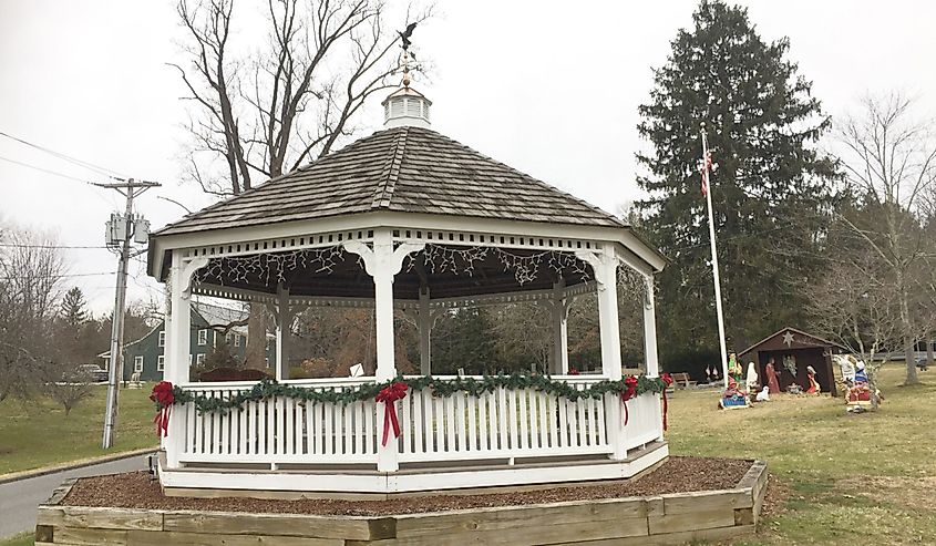 The gazebo at The Green of Bethlehem Connecticut