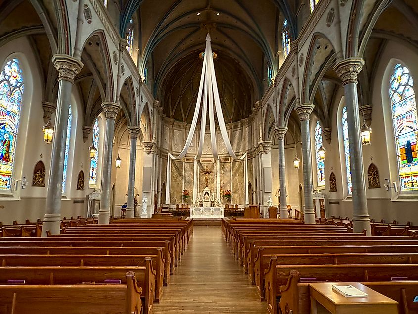 The interior of the Cathedral of Saint Paul in Birmingham, Alabama. 