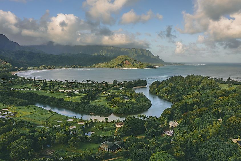 Hanalei Bay in Kauai, Hawaii.