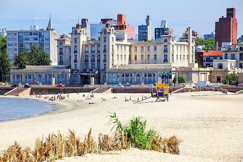 Mercosur Parliament building along the bank of Rio de la Plata in Montevideo, Uruguay